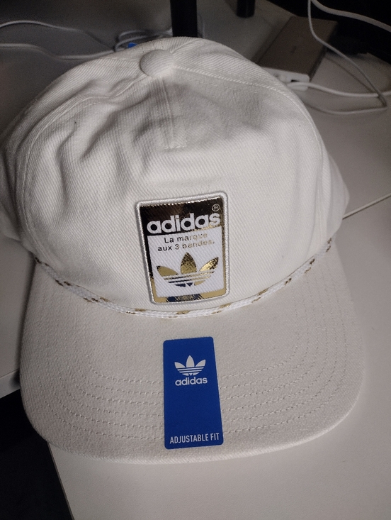 adidas Accessories - NWT Adidas White Cap with Gold Trefoil Patch, Limited 07/24